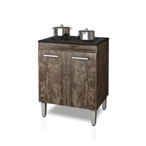 Balcão de Cozinha para Cooktop 5 Bocas com 2 Portas Nauru - Castanho