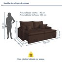Ver imagem 3 de Sofá Retrátil 3 Assentos Veludo Chicago 220cm Bege Marrom
