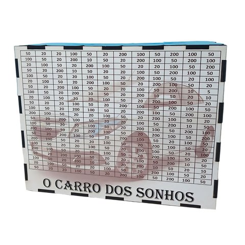 Cofre Desafio Meu Carro Dos Sonhos Junte 15 Mil para Seu Sonho em Mdf