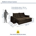 Ver mais imagens de Sofá Retrátil e Reclinável 2 Lugares 200cm Dubai