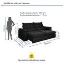 Ver mais imagens de Sofá Retrátil e Reclinável 2 Lugares 200cm Dubai