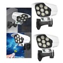 Ver imagem 1 de Luminaria Solar Camera Falsa Sensor Movimento Controle Detecta Presença Kit 2 Uni 77 Leds 3 Funç
