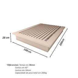 Cama Casal 2 Mesas C/ 2 Gavetas e Cabeceira sob Medida Mdf Cor:titânio - 3