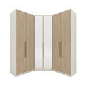 Ver imagem 2 de Guarda-Roupa Modulado de Canto com Espelho Seletto Marrom/Areia/Jequetibá