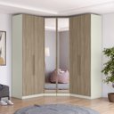 Ver imagem 1 de Guarda-Roupa Modulado de Canto com Espelho Seletto Marrom/Areia/Jequetibá