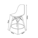 Ver imagem 5 de Conjunto Bistrô Eames Eiffel Mesa Branca com 2 Banquetas Pretas de Madeira