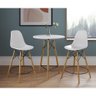 Conjunto Bistrô Eames Eiffel Mesa Branca com 2 Banquetas Pretas de Madeira - 1