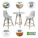 Ver imagem 2 de Conjunto Bistrô Eames Eiffel Mesa Branca com 2 Banquetas Pretas de Madeira