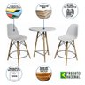 Conjunto Bistrô Eames Eiffel Mesa Branca com 2 Banquetas Pretas de Madeira - 2