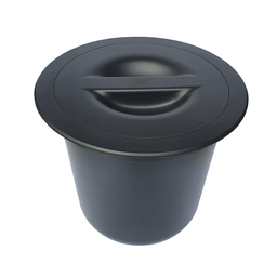 Lixeira Embutir Redonda Para Pia Cozinha 8 Lt Preta Metasul - 1