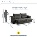 Ver imagem 3 de Sofá Retrátil e Reclinável 3 Lugares Veludo Italia 200cm Cinza