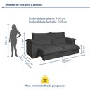 Ver mais imagens de Sofá Retrátil e Reclinável 2 Lugares 200cm Italia