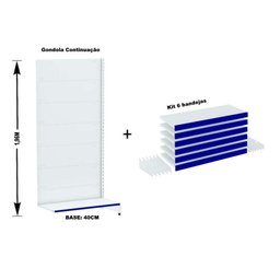 Gondola Parede 196 Amapa Flex Continua Branco 7 band PE Azul - Amapá - 2