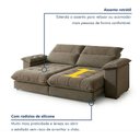 Ver imagem 6 de Sofá Retrátil e Reclinável 4 Lugares Veludo Italia 250cm Marrom Bege