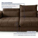 Ver imagem 6 de Sofá Retrátil e Reclinável 4 Lugares Veludo Italia 250cm Bege Marrom