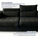 Ver imagem 5 de Sofá Retrátil e Reclinável 4 Lugares Veludo Italia 250cm Preto