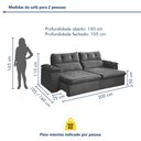 Ver mais imagens de Sofá Retrátil e Reclinável 2 Lugares 200cm Vancouver