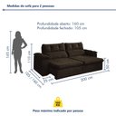 Ver mais imagens de Sofá Retrátil e Reclinável 2 Lugares 200cm Vancouver