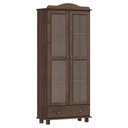 Ver imagem 2 de Cristaleira Madeira Maciça Vidro Liso 2 Portas Garnet Café - G74 - Gran Belo