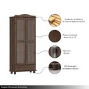 Ver imagem 3 de Cristaleira Madeira Maciça Vidro Liso 2 Portas Garnet Café - G74 - Gran Belo