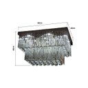 Ver imagem 1 de Lustre Cristal Retangular Led 6500k Bivolt Cor Prata Mod. 1529/400x600