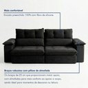 Ver imagem 4 de Sofá Retrátil e Reclinável 4 Lugares Veludo Vancouver 250cm Preto
