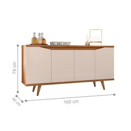 Buffet Louise Off White Cedro 4 Portas - 2
