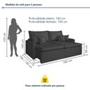 Ver mais imagens de Sofá Retrátil 2 Assentos Veludo Chicago 180cm Cinza