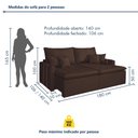 Ver imagem 3 de Sofá Retrátil 2 Assentos Veludo Chicago 180cm Bege Marrom