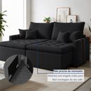 Ver imagem 7 de Sofá Retrátil 2 Lugares Veludo Chicago 180cm Preto