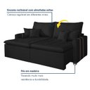 Ver imagem 4 de Sofá Retrátil 2 Lugares Veludo Chicago 180cm Preto