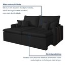 Ver imagem 6 de Sofá Retrátil 2 Lugares Veludo Chicago 180cm Preto