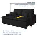 Ver imagem 5 de Sofá Retrátil 2 Lugares Veludo Chicago 180cm Preto