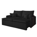 Ver imagem 2 de Sofá Retrátil 2 Lugares Veludo Chicago 180cm Preto