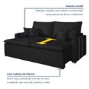 Ver imagem 5 de Sofá Retrátil 2 Lugares Veludo Chicago 180cm Preto