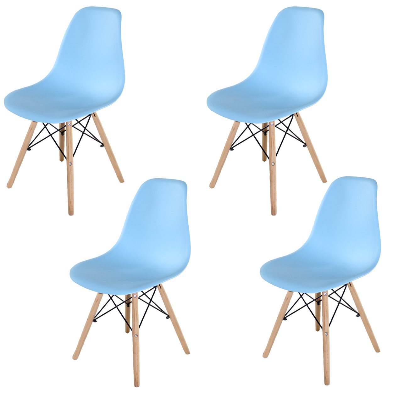 Kit 4 Cadeiras Eames Eifell 130PP Cor: Azul