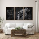 Ver imagem 1 de Quadro Decorativo Religioso Nunca Foi Sorte Sempre Foi Deus 3 Telas 60x90 para Sala Hall