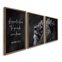Ver imagem 2 de Quadro Decorativo Religioso Nunca Foi Sorte Sempre Foi Deus 3 Telas 60x90 para Sala Hall