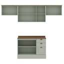 Ver imagem 2 de Cozinha Modulada 4 Peças 1 Balcão com Tampo 2 Aéreos 100% Mdf