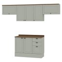 Ver imagem 3 de Cozinha Modulada 4 Peças 1 Balcão com Tampo 2 Aéreos 100% Mdf