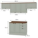 Ver imagem 4 de Cozinha Modulada 4 Peças 1 Balcão com Tampo 2 Aéreos 100% Mdf