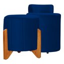 Ver imagem 1 de Kit Puff Decorativo Athenas mais Puff Jade Suede Azul Marinho