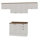 Ver imagem 3 de Cozinha Modulada 4 Peças 1 Balcão com Tampo 2 Aéreos 100% Mdf