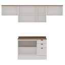 Ver imagem 2 de Cozinha Modulada 4 Peças 1 Balcão com Tampo 2 Aéreos 100% Mdf