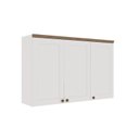 Ver mais imagens de Cozinha Modulada 4 Peças 1 Balcão com Tampo 2 Aéreos 100% MDF Bege/Branco Fosco