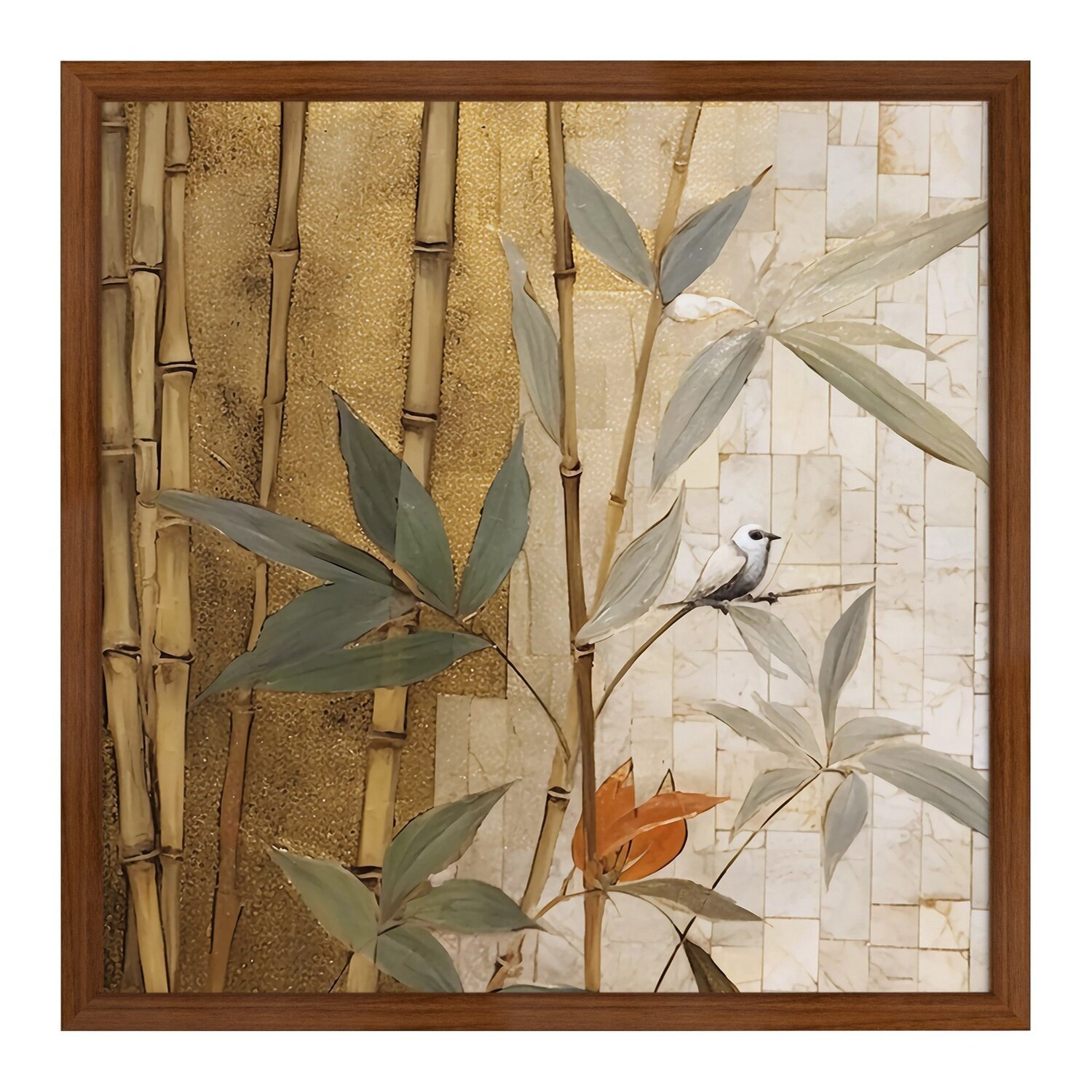 Quadro 50cm X 50cm Folhagem Aquarela Tropical Artes