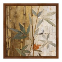 Quadro 50cm X 50cm Folhagem Aquarela Tropical Artes - 1