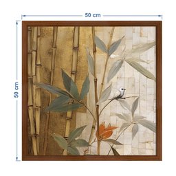 Quadro 50cm X 50cm Folhagem Aquarela Tropical Artes - 3