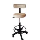 Ver imagem 1 de Cadeira Mocho Caixa Alta Podologo com Aro e Base de Rodízio para Recpçao Balcao Mercado Corano Branc