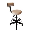 Ver imagem 2 de Cadeira Mocho Caixa Alta Podologo com Aro e Base de Rodízio para Recpçao Balcao Mercado Corano Branc